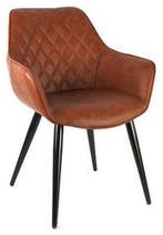 Countryfield Eetkamerstoel Cordoba 60x84cm Kunstleer/staal, Ophalen of Verzenden, Nieuw