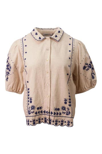 Saint Tropez Blouse in maat M Beige, Saint Tropez, Verzenden, Zo goed als nieuw, Beige
