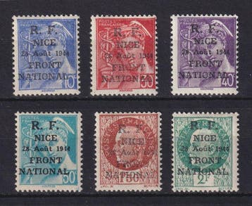 Frankrijk 1944 - Libération de Nice, complete serie van nr., Gestempeld