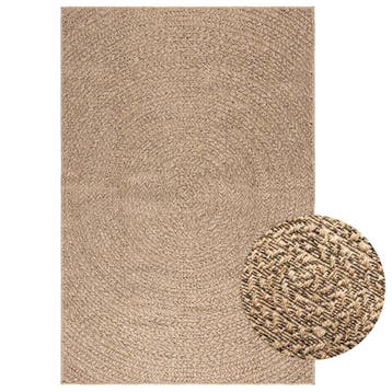 vidaXL Vloerkleed ZIZUR binnen en buiten 120x170 cm jute, Verzenden, Nieuw, Bruin