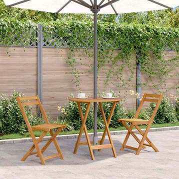 vidaXL Tuintafel inklapbaar 70 cm massief acaciahout, Verzenden, Nieuw, Hout