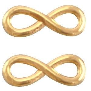 2 x DQ metaal infinity bedel 15 x 6  mm Goud, Ophalen of Verzenden, Nieuw, Tussenstuk of Tussenkraal