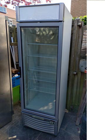 MONDIAL  IJS glasdeur vrieskast 500 li . werkt als nieuw, Gebruikt, Koelen en Vriezen