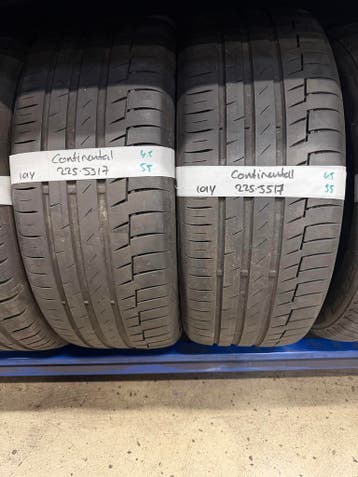 225-55-17 Continental Zomerbanden 4.5mm 101Y 225 55 17, Ophalen, Gebruikt, 17 inch, Band(en)