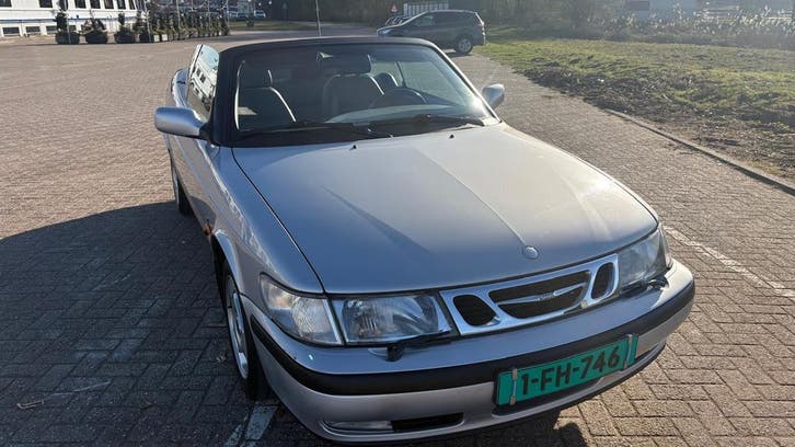 Saab 9-3 2.0 T Cabrio 2000 Grijs, Auto's, Voorwielaandrijving, Gebruikt, Zwart, Cabriolet