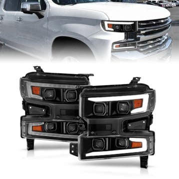 ANZO 19-22 Chevrolet Silverado 1500 LED Proj HL w/Lgt Bar, Auto-onderdelen, Verlichting, Ophalen of Verzenden, Nieuw