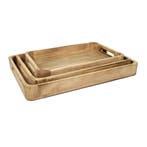 dienblad mango hout rechthoek 45/40/35 x 35/27/23 x 4cm (set, Huis en Inrichting, Verzenden, Nieuw