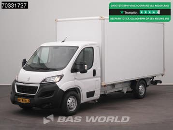 Peugeot Boxer 165PK Laadklep Bakwagen Airco Cruise Camera St, Stof, Gebruikt, Euro 6, Wit