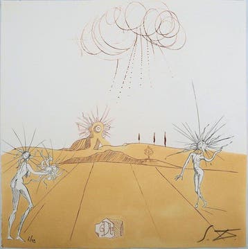 Salvador Dali (1904-1989) - Soleil et Lune: Ciel surréaliste