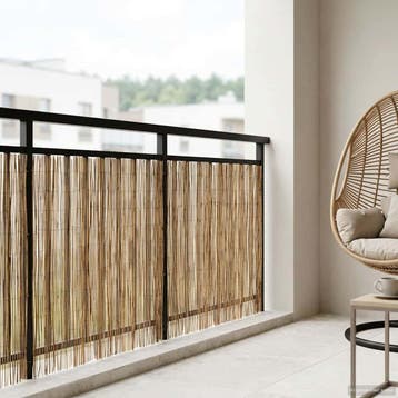 vidaXL Tuinhek Geë carboniseerd 600 x 100 cm Riet, Tuin en Terras, Verzenden, Nieuw