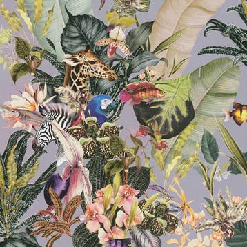 Profhome 381762-GU Dieren patroon behang jungle mat purper, Verzenden