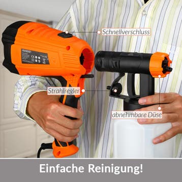 Elektrische Verfspuit Oranje/Zwart 500W 800ml (Gereedschap), Doe-het-zelf en Verbouw, Verzenden, Nieuw