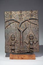 Een bronzen beeld. - Plaquette - Benin - Nigeria