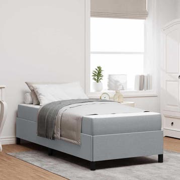 vidaXL Boxspringbed Lichtgrijs 90 x 190 cm Stof, Verzenden, Nieuw, Stof