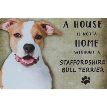 Wandbord- A House Is Not A Home Without A Staffordshire Bull, Ophalen of Verzenden, Nieuw
