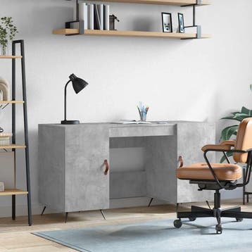 vidaXL Bureau 140x50x75 cm bewerkt hout betongrijs, Verzenden, Nieuw