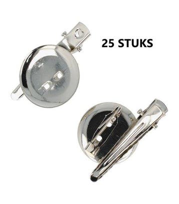 DIY Haarspeld Alligator Plakschijf Broche 4cm – Zilver – Set, Nieuw