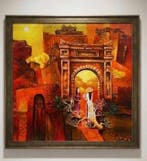 Nguyen Van Dien (1992) - La porte des Souvenirs 80 80 cm, Antiek en Kunst