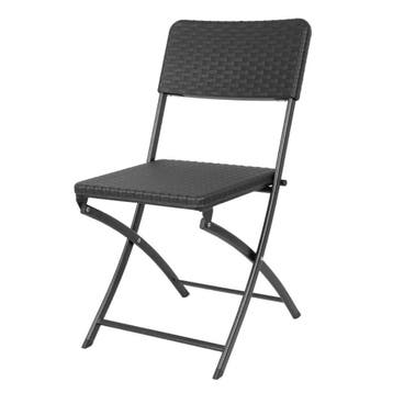 Bolero Rotan Opvouwbare Stoel Zwart (Set Van 2), Verzenden, Nieuw in verpakking