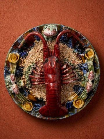 gedetailleerd antiek majolica wandbord - uitgevoerd in de