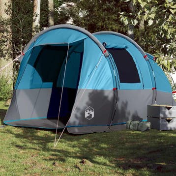 vidaXL Tunneltent 4-persoons waterdicht blauw, Caravans en Kamperen, Verzenden, Nieuw, Tot en met 2