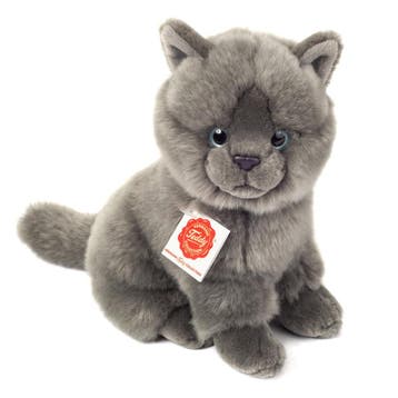 Hermann Teddy kat knuffel - pluche - grijs - 30 cm, Verzenden, Nieuw
