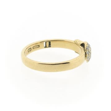 Gouden Claddagh ring met diamanten; 0,085 ct., Sieraden, Tassen en Uiterlijk, Gebruikt, Ophalen of Verzenden, Kleiner dan 17, Met edelsteen