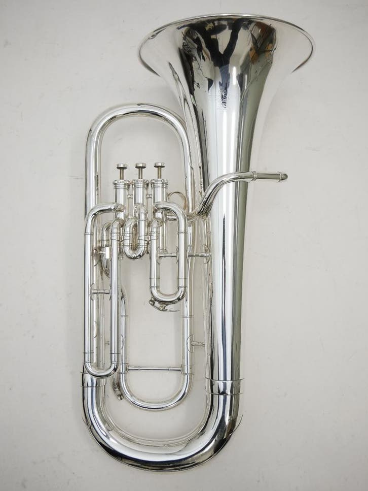 Gebruikte Euphonium Besson model 762 Verzilverd, Muziek en Instrumenten, Blaasinstrumenten | Tuba's, Gebruikt, Ophalen of Verzenden
