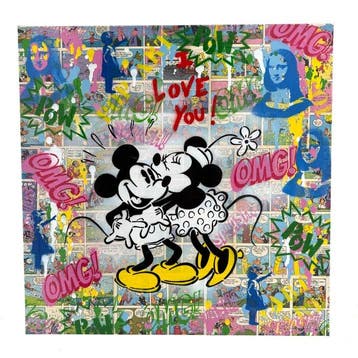 Koen Betjes (1992) - Mickey and Minnie in Love x Comics x, Antiek en Kunst, Kunst | Schilderijen | Modern