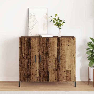 vidaXL Dressoir Oudhout 90 x 34 x 80 cm Bewerkt hout, Verzenden, Nieuw, Overige houtsoorten, Minder dan 50 cm