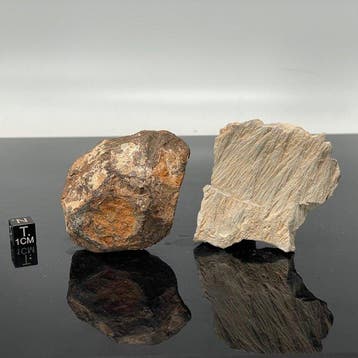 Pakket AGOUDAL en SHATTER CONE IJzeren meteoriet en Shatter, Verzamelen, Mineralen en Fossielen