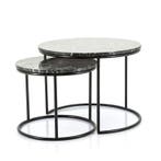 Bijzettafel Romeo Set van 2 45cm/60cm - Zwart - 201580 -..., Nieuw, Overige materialen