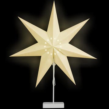 Kerstster Papier LED Wit Sterretjes incl Standaard, Verzenden, Nieuw