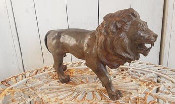 Beeld, Grote Leeuw 45cm - 25 cm - Brons, Antiek en Kunst