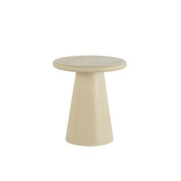 Salontafel Mangohout Rond Maya Microcement 45 Beige cm, Verzenden, Rond, Nieuw, Industriële meubels