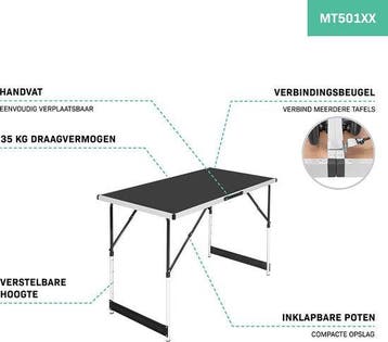 2dekans | VONROC Multifunctionele tafel - 100 x 60 cm, Ophalen of Verzenden, Zo goed als nieuw
