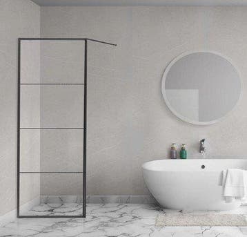 Aqua Vista douchewand Triple 80 x 200 cm, incl. wandbeugel, Ophalen of Verzenden, Nieuw, Glas, Bad