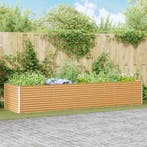 vidaXL Verhoogde plantenbak 390 x 100 x 68 cm Gegalvaniseerd, 100 cm of meer, Verzenden, Nieuw, Metaal