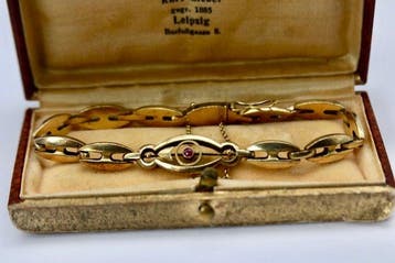 Handmade - Armband - 14 karaat Geel goud Robijn - Robijn -, Nieuw