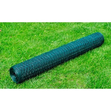 vidaXL Kippengaas 25x0,5 m met PVC coating groen, Verzenden, Nieuw, IJzer