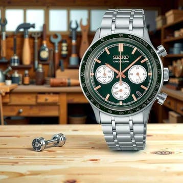 Seiko - Elegant Chronograph Green Dial - SSB481P1 - Heren -, Nieuw