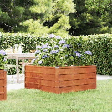 vidaXL Plantenbak verhoogd 100x100x45 cm cortenstaal roestig, 100 cm of meer, Verzenden, Nieuw, Metaal