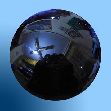 Zwarte obsidiaanbol Gepolijst. - Hoogte: 95 mm - Breedte: 95, Verzamelen