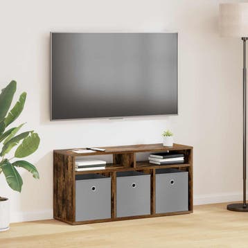 vidaXL Laagkast met lade Gerookt eiken 87 x 27,5 x 43 cm, Verzenden, Nieuw, 50 tot 100 cm, Minder dan 100 cm