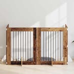 vidaXL Hondenhekje met standaards 4 pcs Oud hout 80 x 100 cm, Verzenden, Nieuw