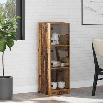 vidaXL Highboard Oud Hout 35 x 37 x 109 cm Bewerkt hout, Minder dan 50 cm, Verzenden, 100 tot 150 cm, Nieuw