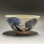 Kyo Ware - Chikuken Miura - Chawan - Dennenboomschilderij, Antiek en Kunst