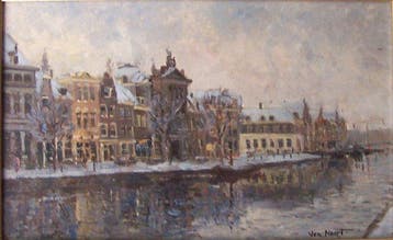 A.C. van Noort (XX-XXI) - Spaarne te Haarlem, Antiek en Kunst, Kunst | Schilderijen | Klassiek