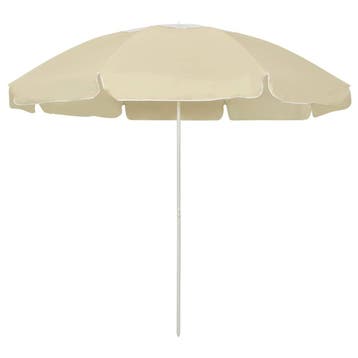 vidaXL Strandparasol 240 cm zandgeel, Verzenden, Nieuw, 2 tot 3 meter, Strandparasol