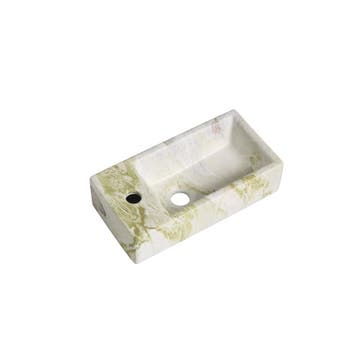 Fontein Mia 40.5x20x10.5cm marmerlook wit groen links, Doe-het-zelf en Verbouw, Sanitair, Verzenden, Nieuw